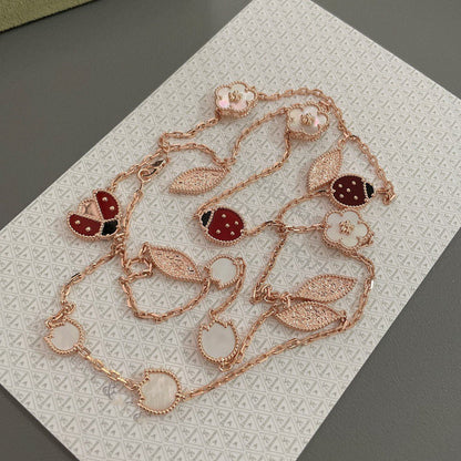 ¡®Aura Jewels¡¯LUCKY SPRING 15 MOTIFS ROSE GOLD NECKLACE