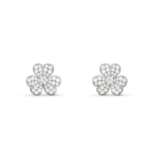 ¡®Aura Jewels¡¯CLOVER COMOS DIAMOND EARRINGS SILVER