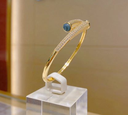 [Aura Jewels] Partially Set Diamond Bangle