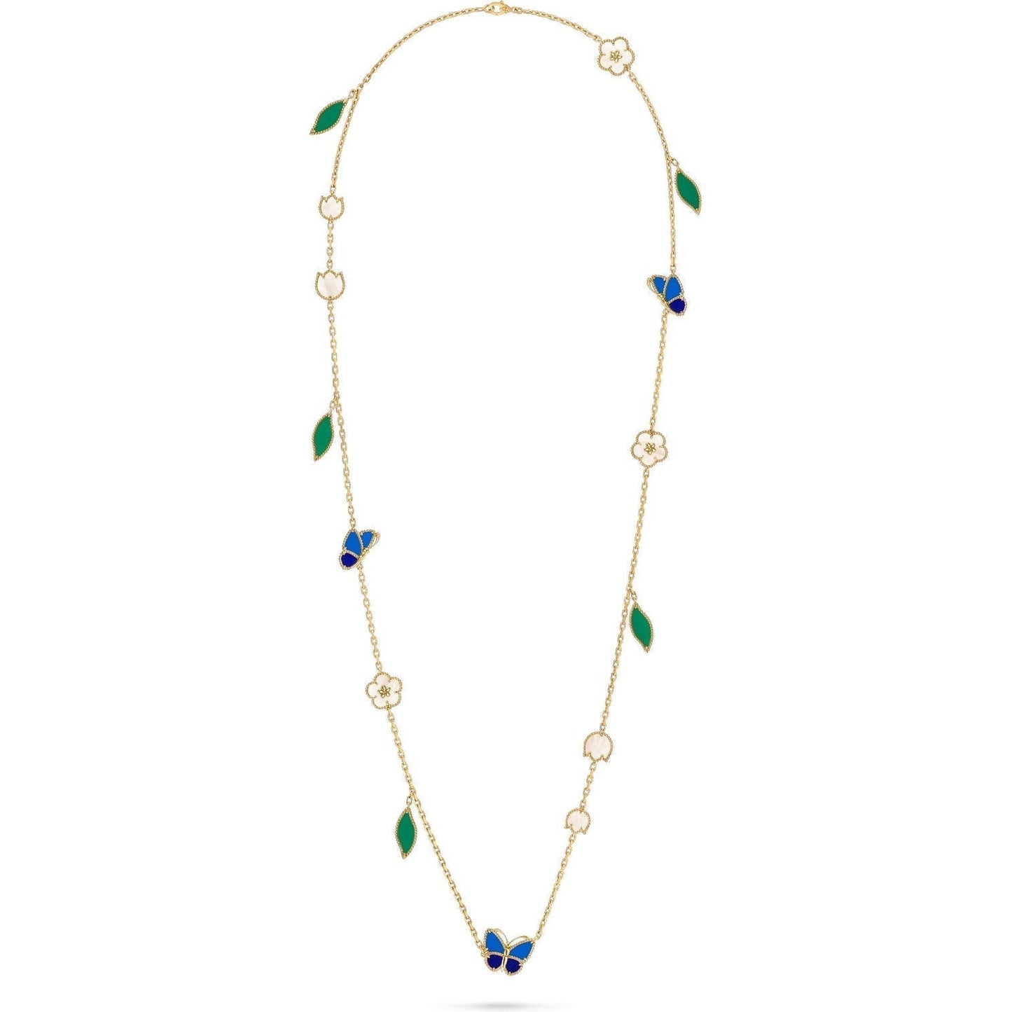 [Aura Jewels]LUCKY SPRING BUTTERFLY 15 FLOWER NECKLACE