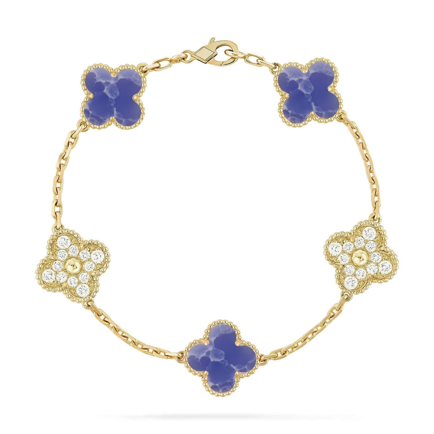 [Aura Jewels]New CLOVER 5 MOTIF BLUE VEINS BRACELET COLLECTION