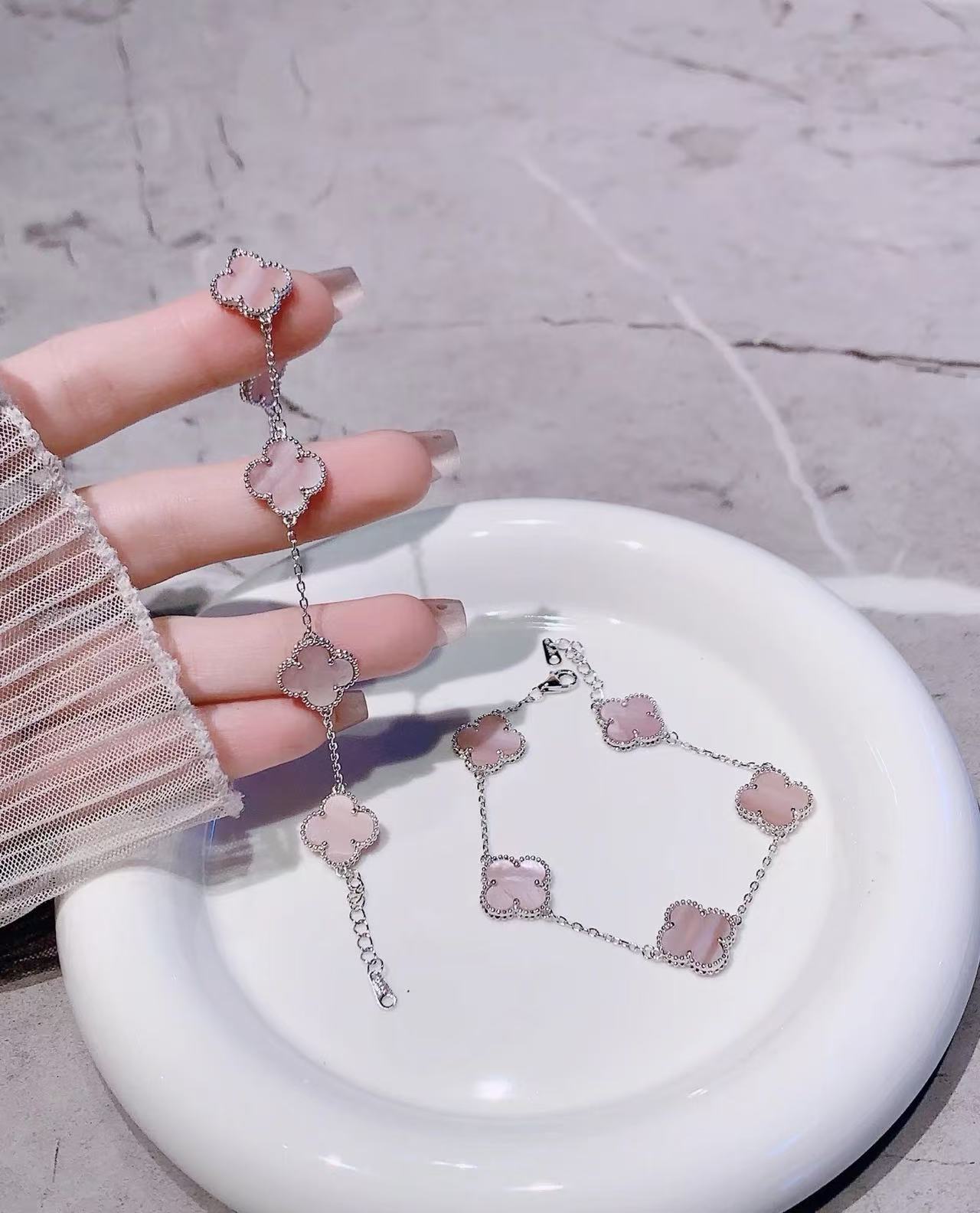 [Aura JewelsLight Pink Braided Bracelet