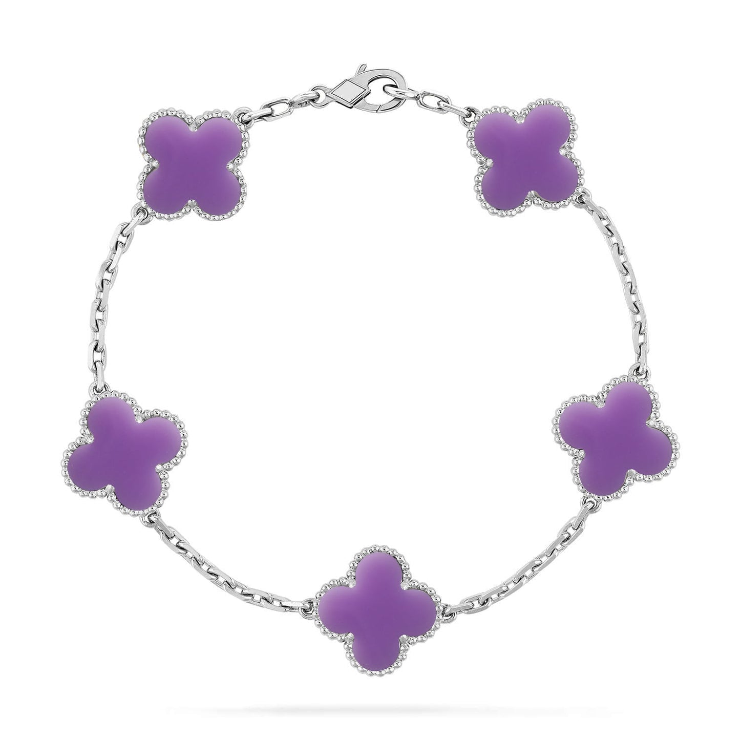 [Aura Jewels]New CLOVER 5 MOTIF LIGHT PURPLE BRACELET COLLECTION