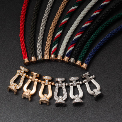 ¡®Aura Jewels¡¯FORCE LARGE HORSESHOE HALF DIAMOND BRACELET ROSE GOLD