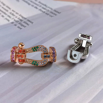 ¡®Aura Jewels¡¯FORCE LARGE HORSESHOE  COLORED DIAMOND BRACELET ROSE GOLD
