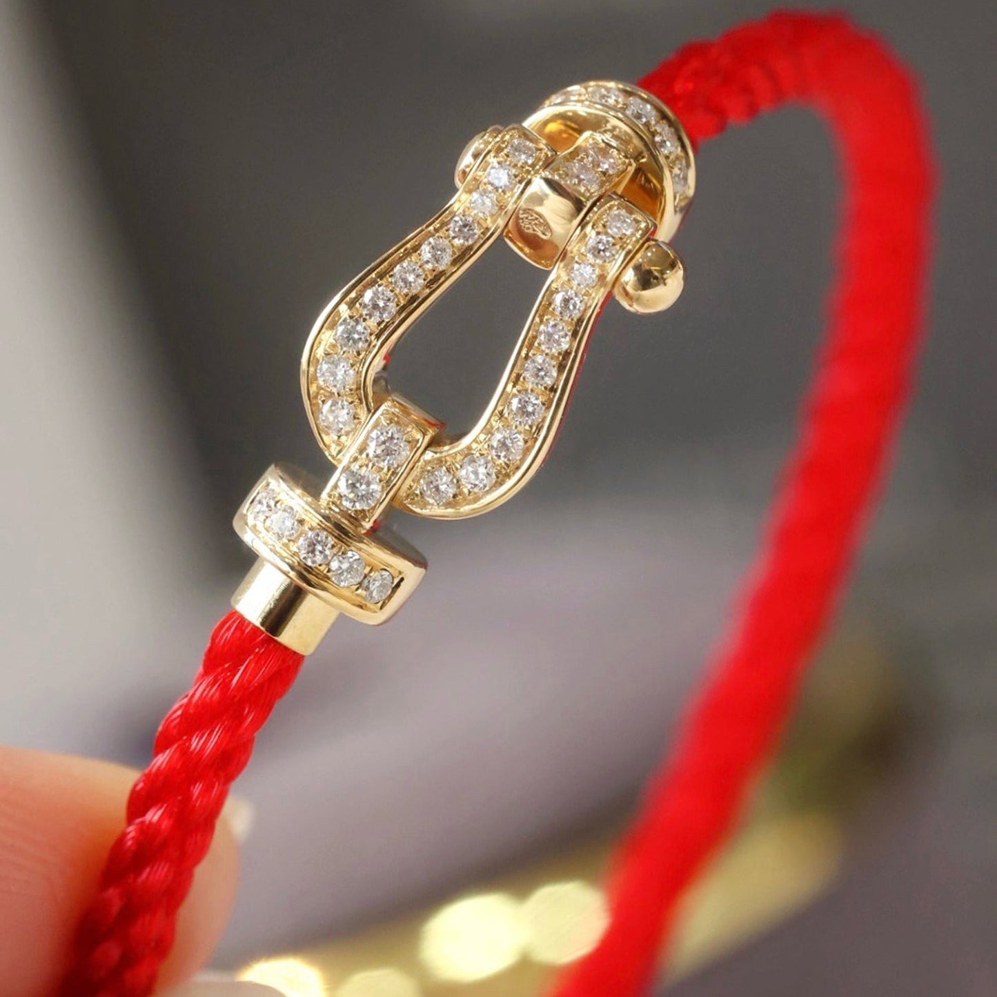 ¡®Aura Jewels¡¯FORCE LARGE HORSESHOE FULL DIAMOND BRACELET ROSE GOLD
