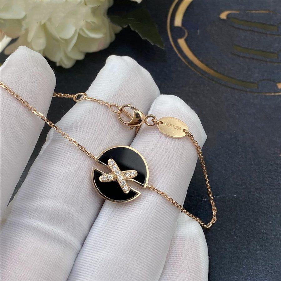 ¡®Aura Jewels¡¯JEUX DE BRACELET ONYX PINK GOLD DIAMOND
