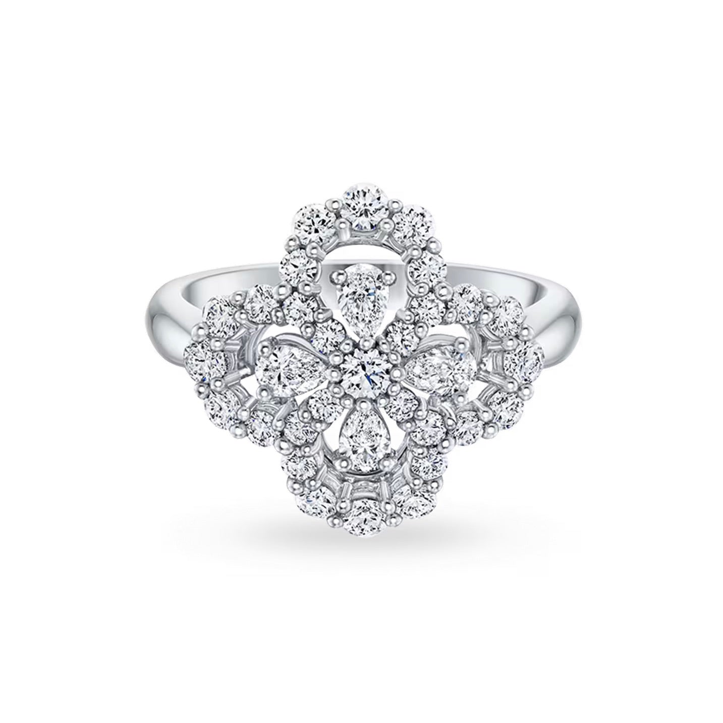 ¡®Aura Jewels¡¯LOOP RING FULL MOTIF DIAMOND 16MM SILVE