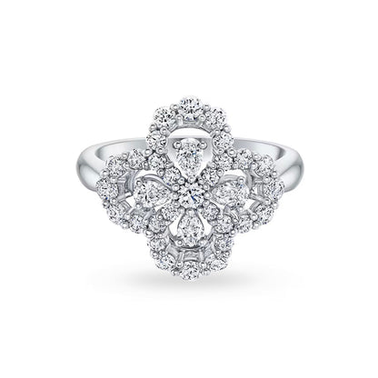 ¡®Aura Jewels¡¯LOOP RING FULL MOTIF DIAMOND 16MM SILVE