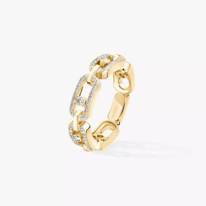 [Aura Jewels]Move Link Pave_-Set Diamond Ring in Gold