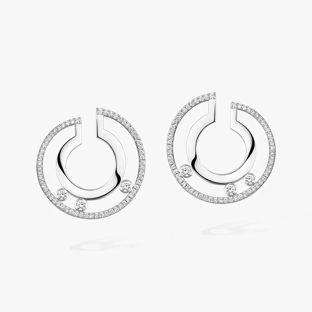 [Aura Jewels]Move Romane Small Diamond Hoop Earrings