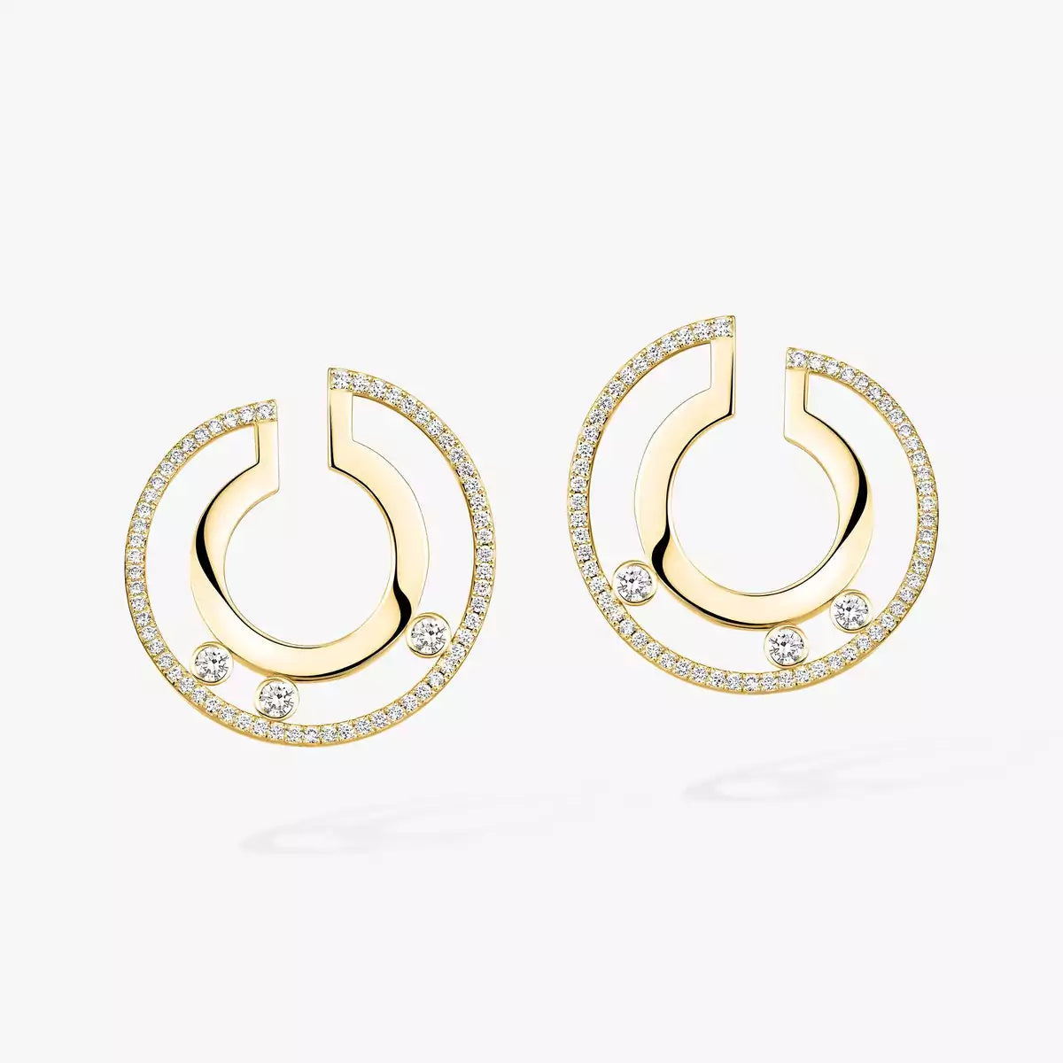 [Aura Jewels]Move Romane Small Diamond Hoop Earrings