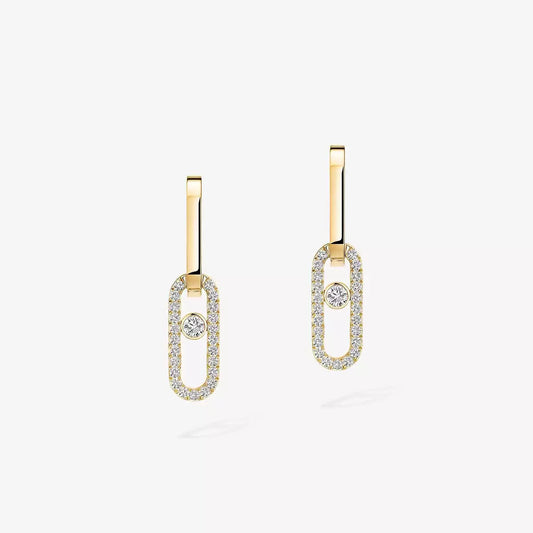 [Aura Jewels]Move Link Diamond Earrings