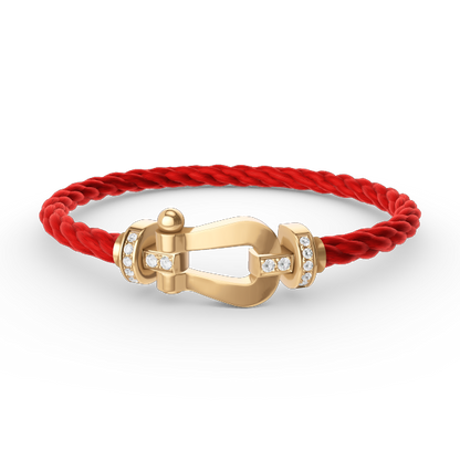 ¡®Aura Jewels¡¯FORCE LARGE HORSESHOE HALF DIAMOND BRACELET GOLD