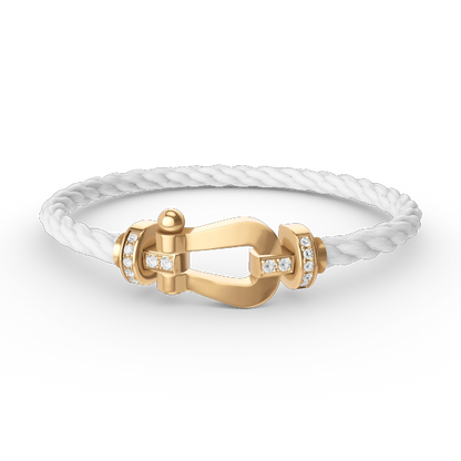 ¡®Aura Jewels¡¯FORCE LARGE HORSESHOE HALF DIAMOND BRACELET GOLD