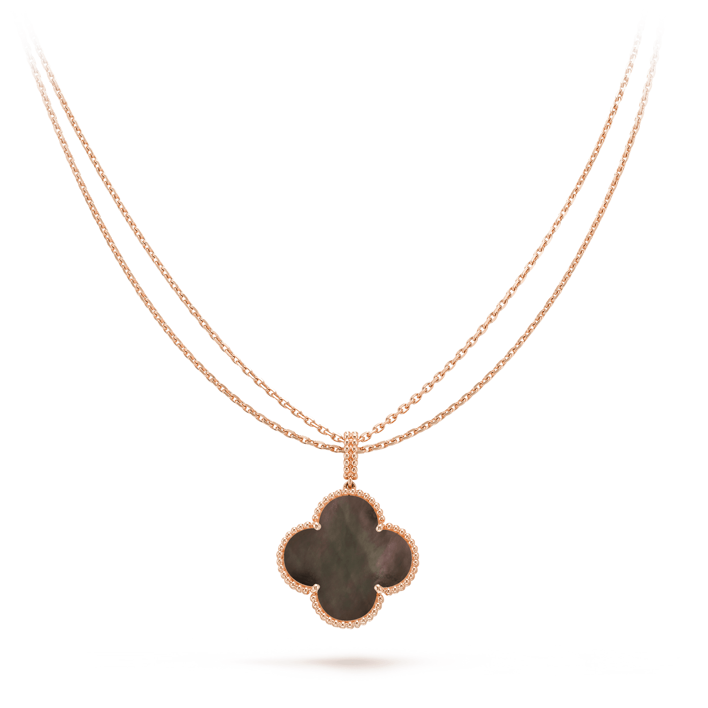 ¡®Aura Jewels¡¯CLOVER 25MM GOLD DARK MOP BIG CLOVER NECKLACE