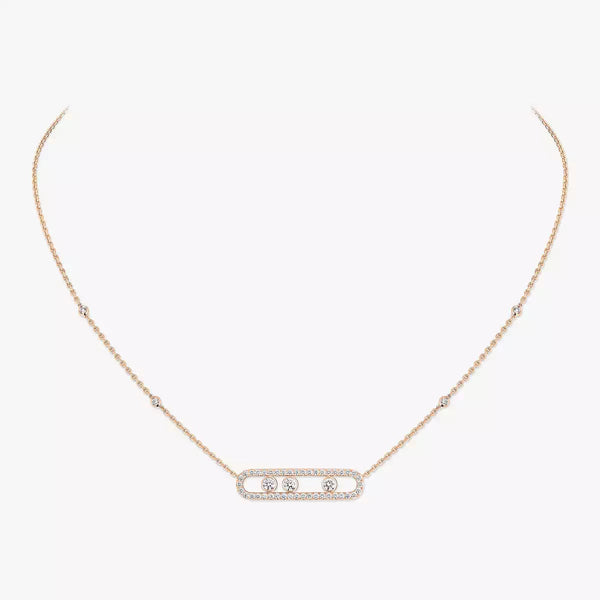 [Aura Jewels] Move Pave_ Rose Gold Diamond Necklace