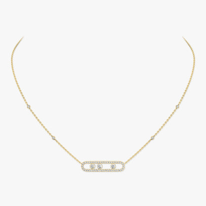 [Aura Jewels] Move Pave_ Rose Gold Diamond Necklace
